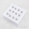 HEART WITH BEZEL CZ 316L SURGICAL STEEL L-SHAPE NOSE RING BOX